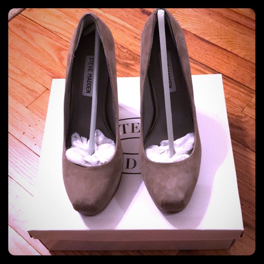 Taupe Suede Heels
